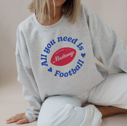 Grapevine Mustangs All You Need Is Football Pullover