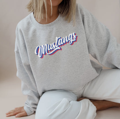 Grapevine Mustangs Retro Pullover