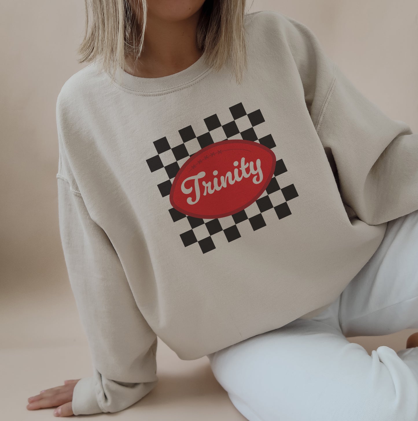 Trinity Checkered Football Pullover