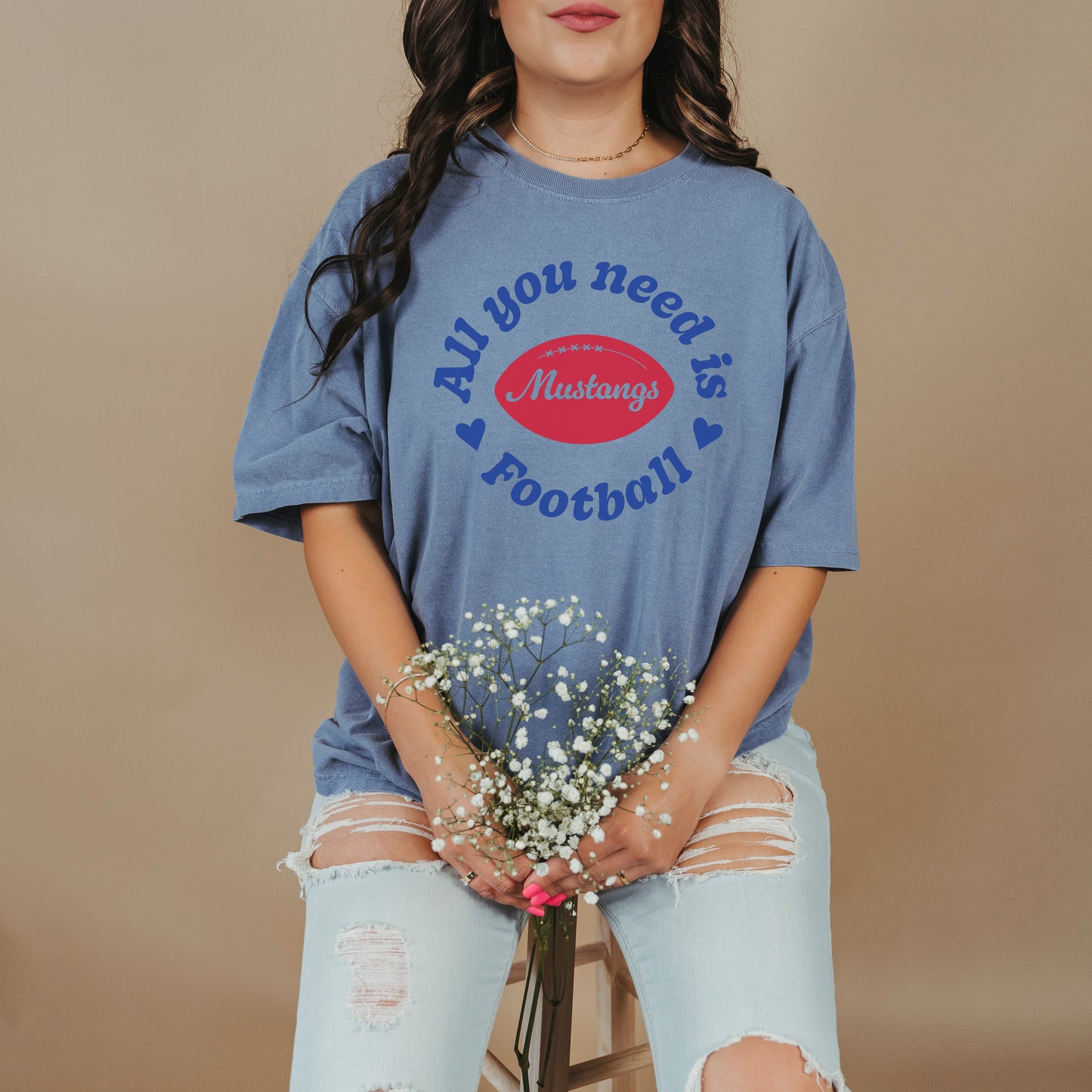 Grapevine Mustangs All You Need Is Football Tee