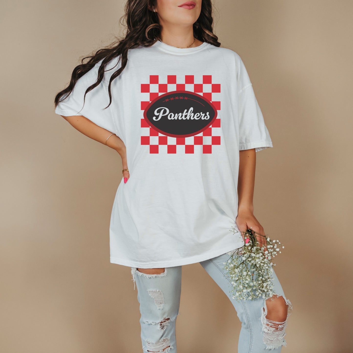 Colleyville Panthers Checkered Football Tee